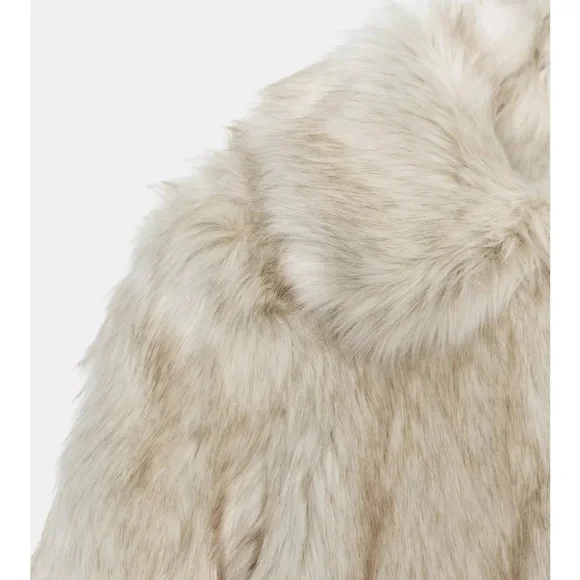 Zara Cream Faux Fur Coat - Picture 3 of 3